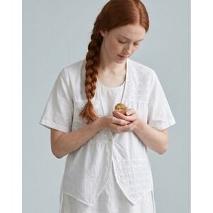 VTG‎ Vermont Country Store Green Mountain Merc Cotton Crochet Modest Dressing M